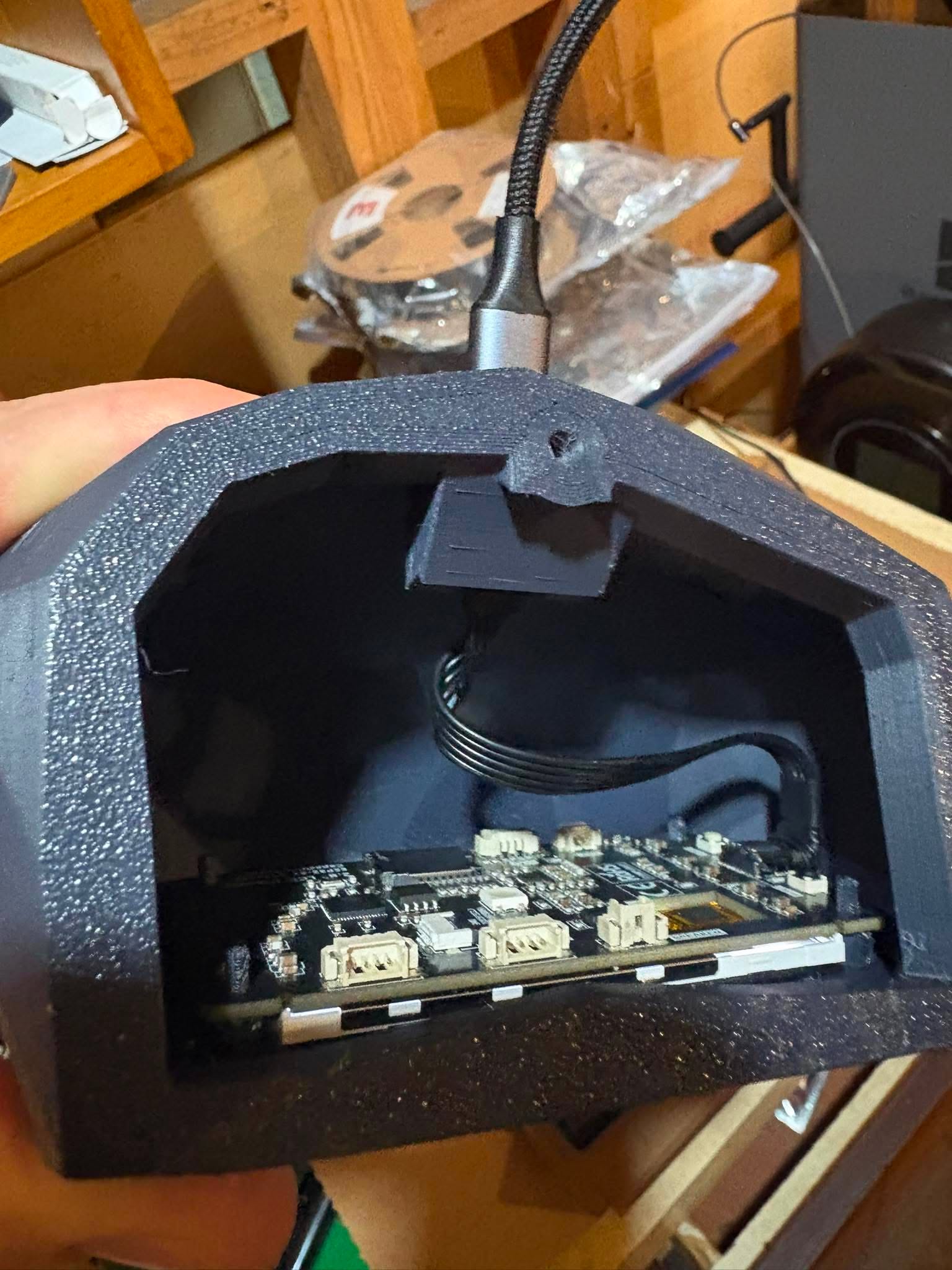 Seismonitor open, board in place